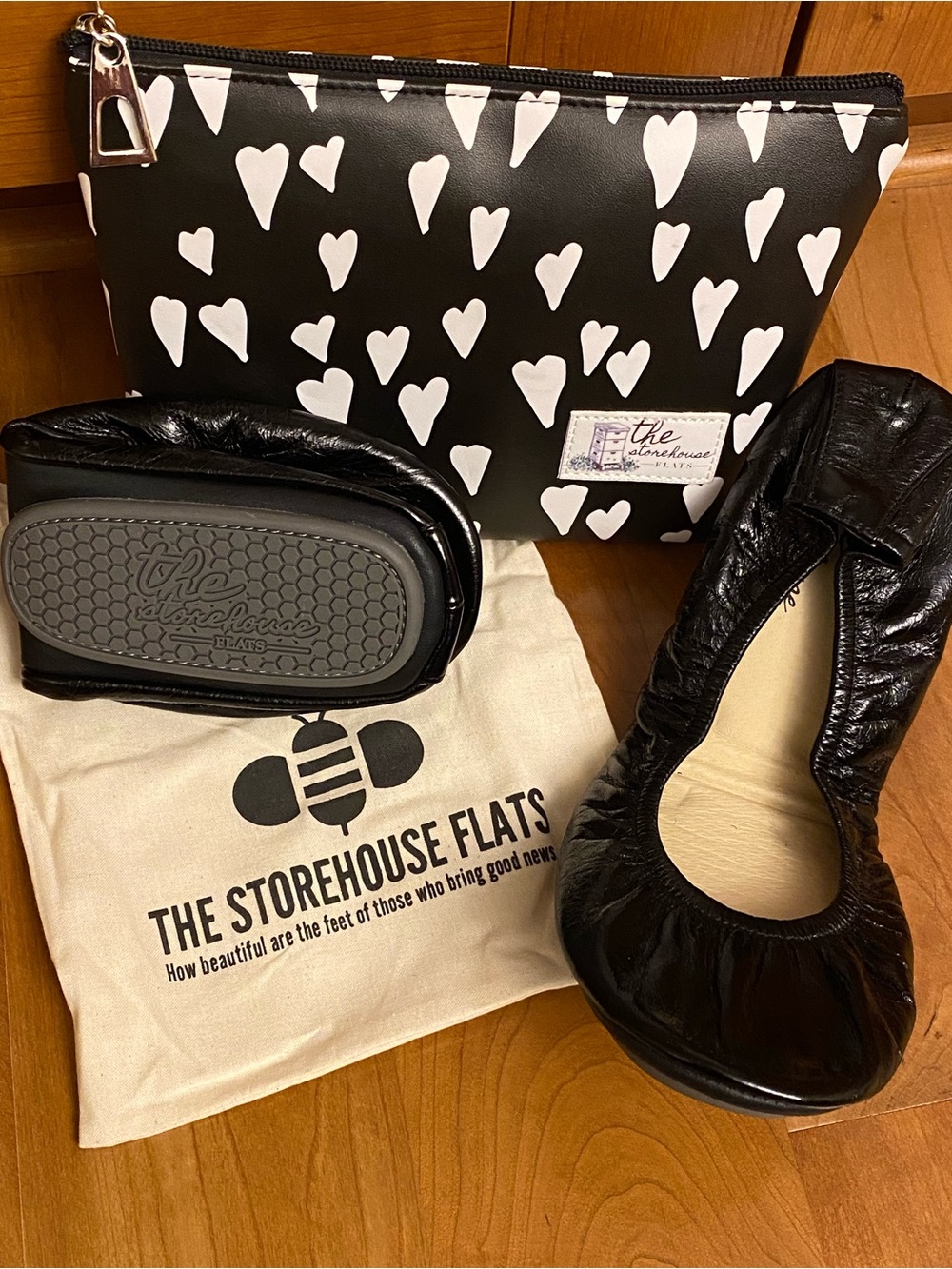 The Storehouse Flats Licorice Black Leather Foldable Ballet Flats